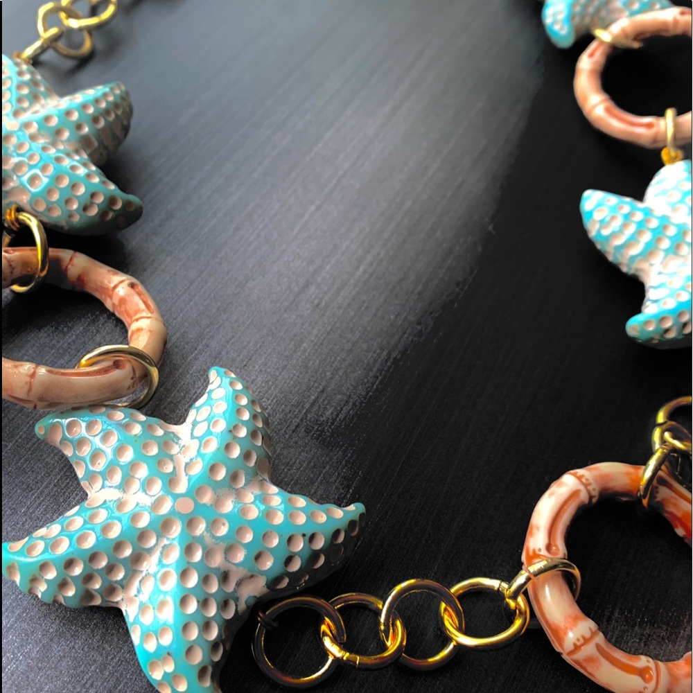 Starfish Summer Statement Necklace Adjustable - image 5